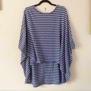 Andree• navy blue white dripped high low top